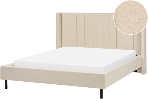Bett mit Lattenrost VILLETTE 160 x 200 cm Bouclé Beige