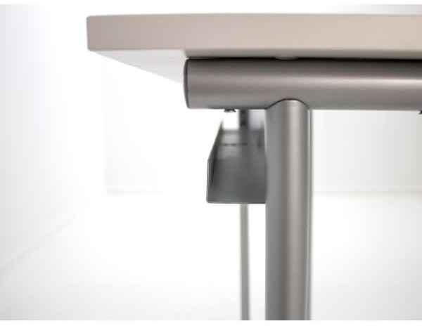 Kerkmann Schreibtisch START UP 100x60x75 cm C-Fuß-Gestell alusilber inkl Kabelkanal verschiedene Dekore Grafit Bild 5