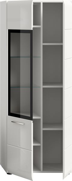 Vitrine (B/H/T: 60x160x34 cm) in weiß hochglanz tiefzieh Bild 3