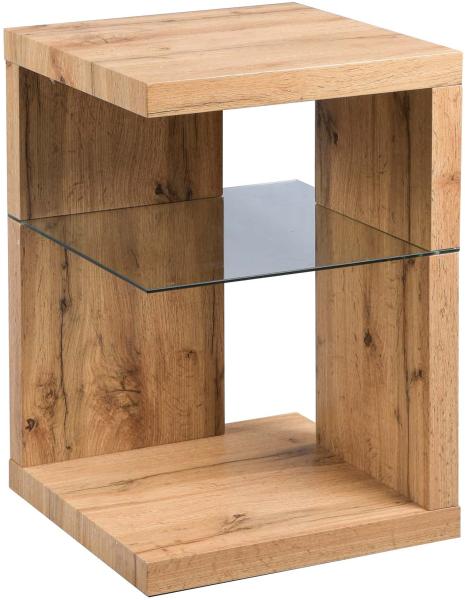 Beistelltisch >Wunstorf I< in Braun aus Glas - 40x60x40cm (BxHxT)