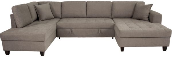 Trends by HG Wohnlandschaft Moritz U-Form, B: 324 cm, mit Bettfunktion, Bettkasten & Zierkissen
