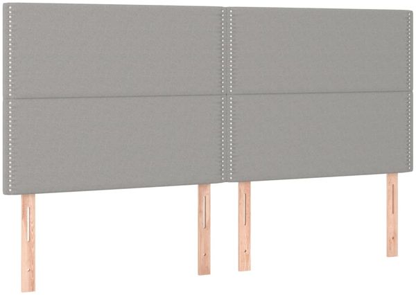 Bettgestell mit Kopfteil Hellgrau 200x200 cm Stoff [3125000] Bild 9