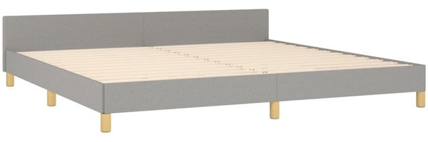 Bettgestell mit Kopfteil Hellgrau 200x200 cm Stoff [3125000] Bild 5