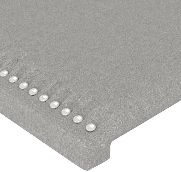 Bettgestell mit Kopfteil Hellgrau 200x200 cm Stoff [3125000] Bild 10