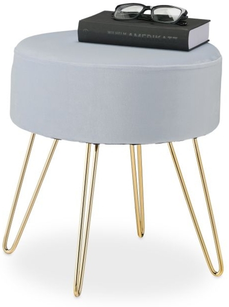 Samt Hocker mit Haarnadelbeinen 10049946_111