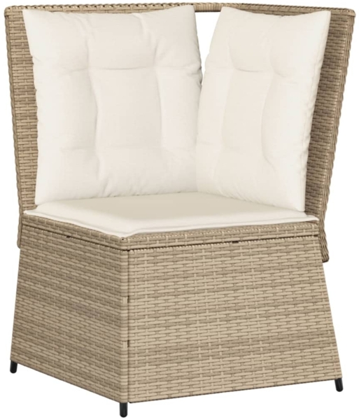 vidaXL Garten-Ecksofa mit Kissen Beige Poly Rattan 368986 Bild 1