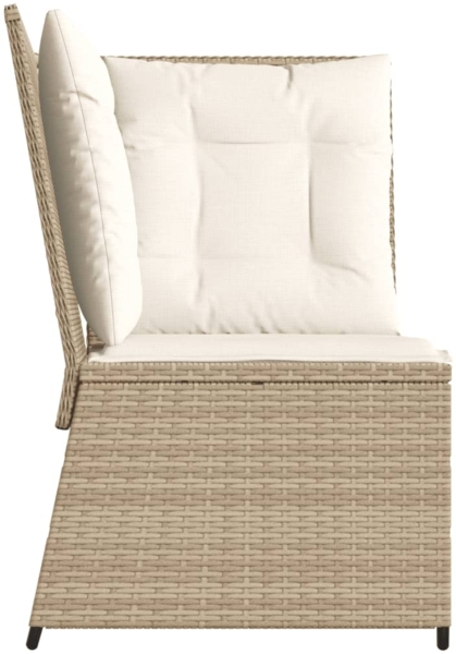 vidaXL Garten-Ecksofa mit Kissen Beige Poly Rattan 368986 Bild 4
