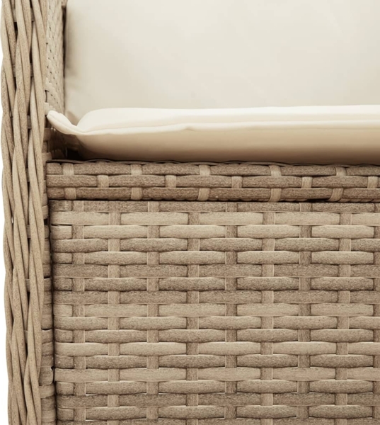 vidaXL Garten-Ecksofa mit Kissen Beige Poly Rattan 368986 Bild 6