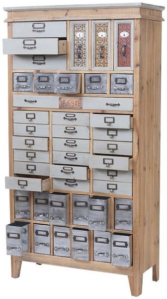 MCW Apothekerschrank MCW-A43-152 42 Schubladen, Bodenschoner aus Kunststoff, Komplett fertig montiert