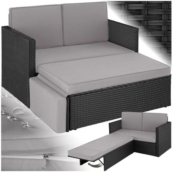 tectake Loungeset Rattan Lounge, (Set, 2-tlg), 2-Sitzer
