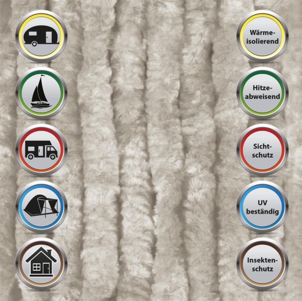 Flauschvorhang in Sondergröße - Türvorhang Breite: 160cm - Länge: 275cm, Hellgrau Bild 3