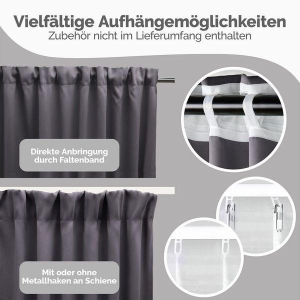 Blumtal Verdunkelungsvorhang Verdunkelungsvorhang 2er-Set Thermovorhang Wärme- & Kälteisolierend, OEKO TEX Zertifiziert mit Kräuselband Bild 2