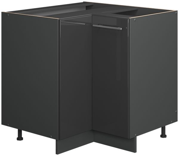 Eckunterschrank Fame-Line Anthrazit Hochglanz 80.5 cm ohne Arbeitsplatte Vicco