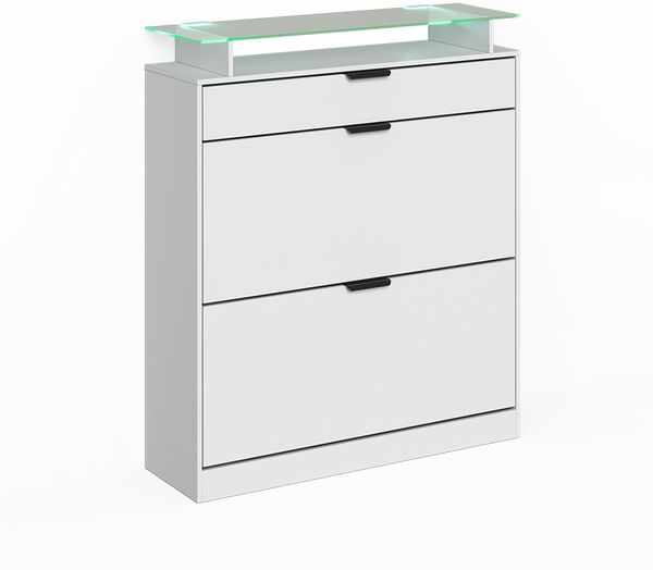 Schuhkipper Alex Weiß 89 x 105 cm mit LED-Beleuchtung Vicco