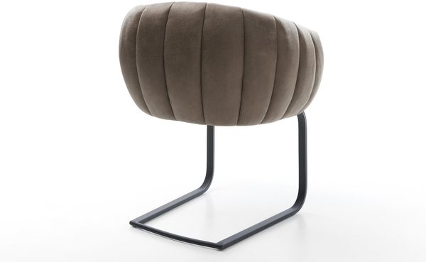 Freischwinger Jada-Flex Mikrofaser Taupe Vintage Freischwinger flach Schwarz Taschenfederkern Bild 5