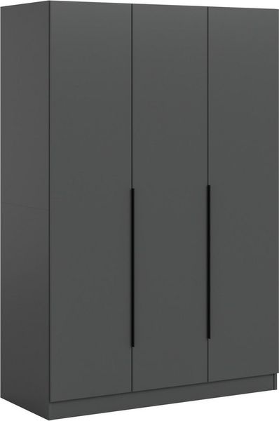 Home affaire Kleiderschrank Skarde Schlafzimmerschrank, Garderobe, Schrank (Otto Bestseller Garderobe Schlafzimmerschrank) Breite: 120 cm, anthrazit, Kleiderstange 4 Böden