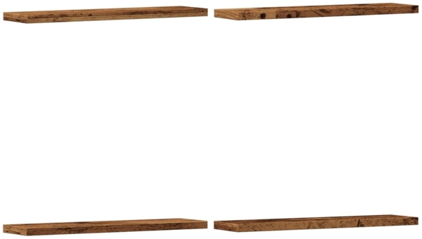 vidaXL Wandregale (4 Stk.), Holzwerkstoff Altholz-Optik, 40 x 10 x 1,5 cm