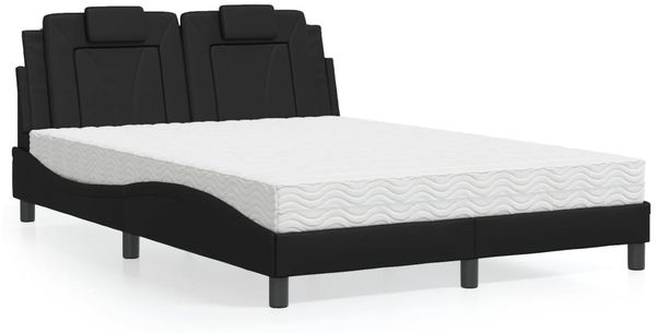 vidaXL Bett "Viana" mit Matratze Schwarz 120x200 cm Kunstleder 3208782