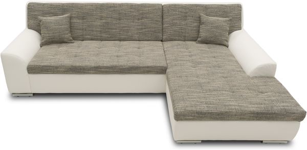DOMO Collection Treviso, Ecksofa, Webstoff/Kunstleder weißgrau/weiß, 240 x 178 cm Bild 6
