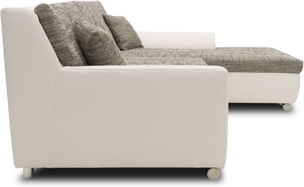 DOMO Collection Treviso, Ecksofa, Webstoff/Kunstleder weißgrau/weiß, 240 x 178 cm Bild 3