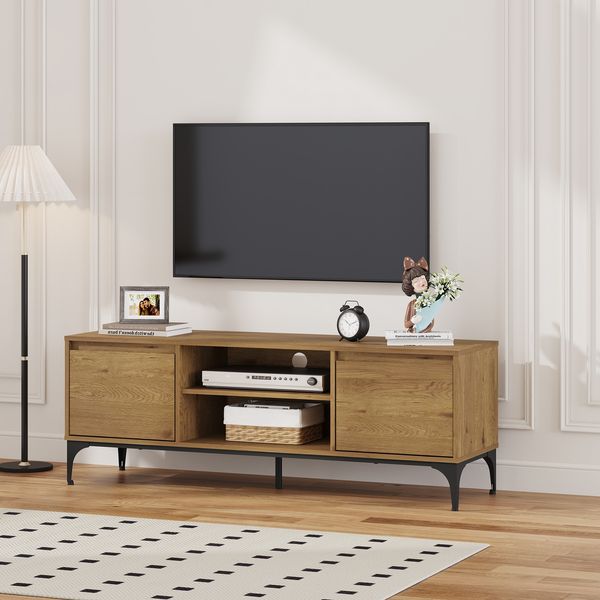 Fernsehschrank Kistiandi 140x40x50 cm Eicheoptik, dunkel [en. casa]