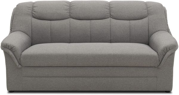 DOMO. collection Berlin Sofa, Klassische Couch, Polstergarnitur mit Federkern, hellgrau, 3 Sitzer