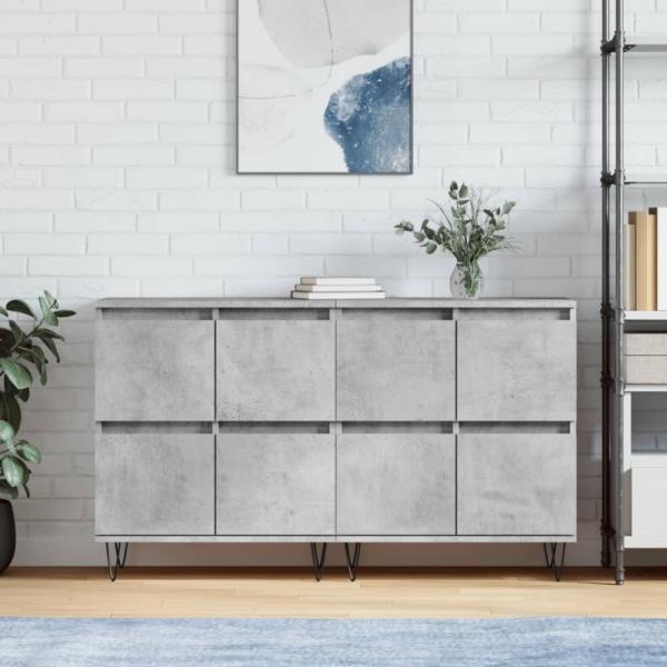 vidaXL Sideboards 2 Stk. Betongrau Holzwerkstoff 3190177