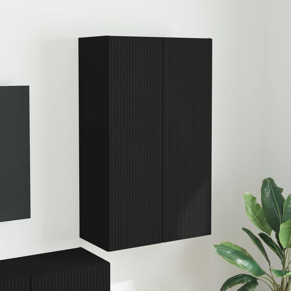 vidaXL TV-Wandschrank Schwarz 59,5 x 31 x 100 cm Holzwerkstoff 892370