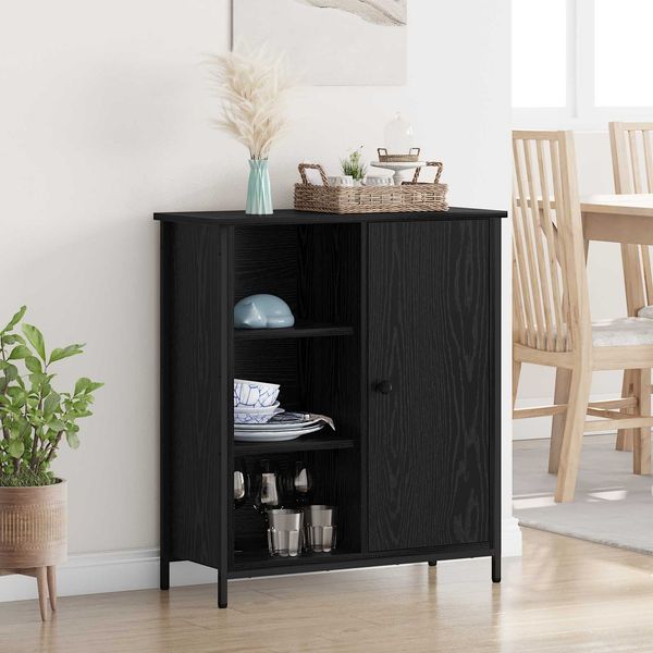 vidaXL Sideboard Schwarz Eichen-Optik 70 x 30 x 80 cm Holzwerkstoff 882811