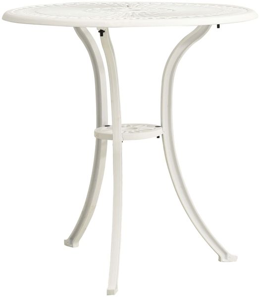 Gartentisch, Balkontisch, Beistelltisch Weiß 62x62x65 cm Aluminiumguss Bild 2