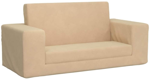 vidaXL Kinder-Schlafsofa 2-Sitzer Creme Weicher Plüsch 357031