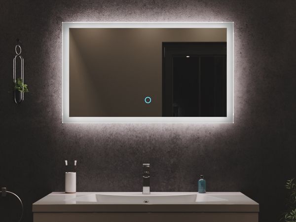 LED Spiegel 90x53 cm mit Touch Bedienung