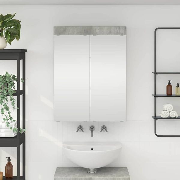 vidaXL Badezimmerspiegelschrank TULUM Beton Grau 60 x 16,5 x 78 cm 880364