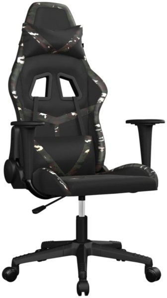 vidaXL Gaming-Stuhl mit Massagefunktion Schwarz Tarnfarben Kunstleder 345433