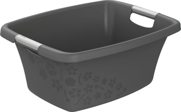 Rotho Wäschewanne Flowers 25 l Wäschekorb Wäschesammler Griffe Wäsche Korb Box