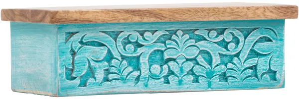 massivum Wandboard Santa Cruz 33x16x10 cm blau Mango Massivholz Wandregal Wandablage Badregal Wanddekoration