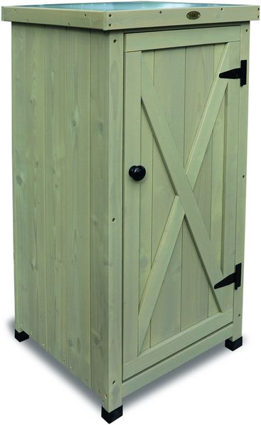HABAU Gartenschrank "Kompakt" aus Holz, Grau, 45 x 45 x 91 cm Bild 2