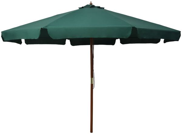 Sonnenschirm | Terrassenschirm | Gartenschirm mit Holzmast 330 cm Grün