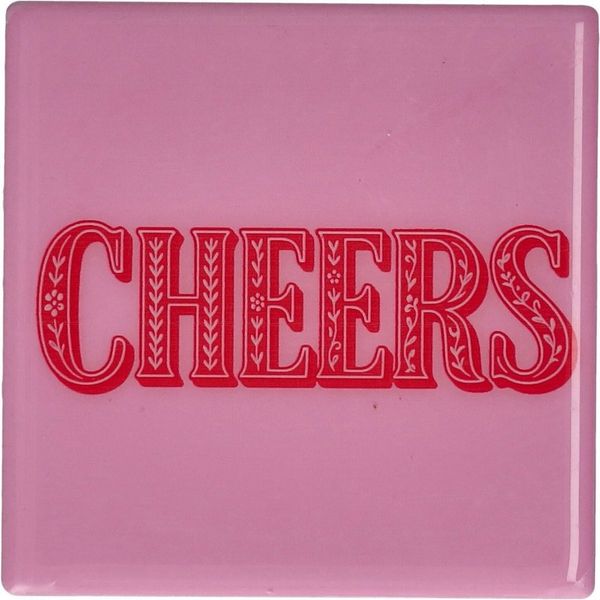 Giftcompany - Getränke Untersetzer "Love Tiles" Cheers 11x11cm Rosa 1251901012