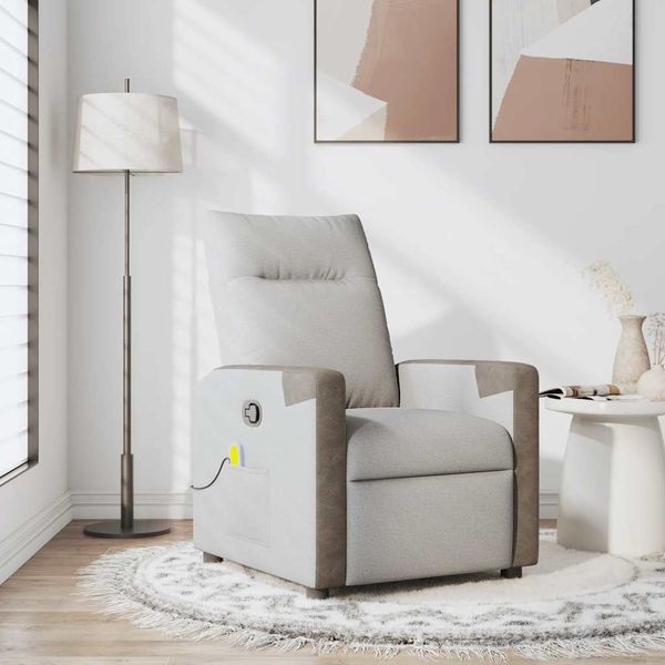 vidaXL Massagesessel Wolkengrau Stoff 4104843