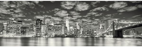 Keilrahmenbild Night Skyline 140 x 45 cm
