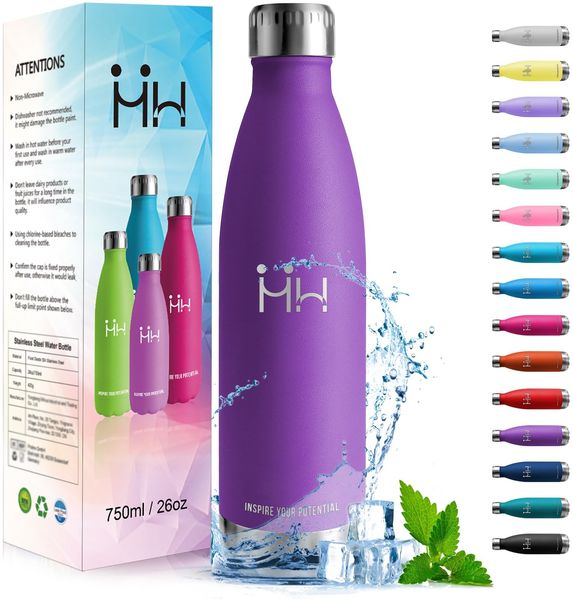 HoneyHolly Trinkflasche Edelstahl - 750ml - Thermosflasche, BPA-Frei, Trinkflasche Sport - Auslaufsicher Wasserflasche,Trinkflasche Kohlensäure Geeignet, Thermoskanne für Fitness, Gym, Fahrrad