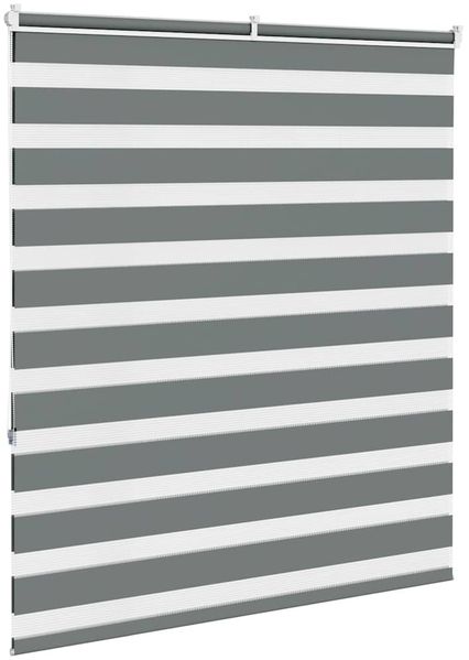 vidaXL Doppelrollo Dunkelgrau 125x150 cm Stoffbreite 120,9 cm Polyester 4014136 Bild 4
