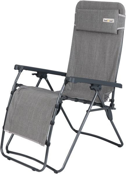 belsol EMILIA Relaxsessel verstell- & klappbarer Campingsessel hellgrau Bild 5