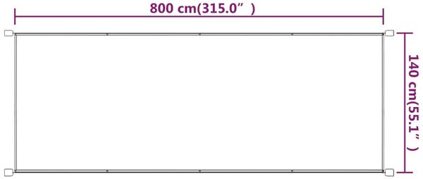 vidaXL Senkrechtmarkise Blau 140x800 cm Oxford-Gewebe 148462 Bild 6