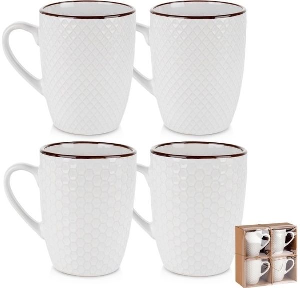 Weiße Keramikbecher 400 ml 4 Stk.