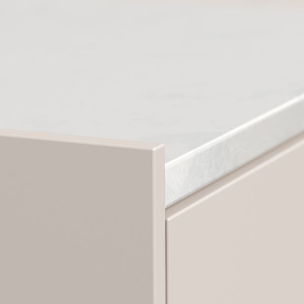 Nachttisch Kommode Artem 60cm, Quarztop, 2 Softeinzüge lackiert Creme Grafit : Creme / Grafit Bild 7