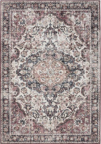 Interiyou Teppich Gent, Rechteckig, Höhe: 5 mm, Vintage Kurzflor für Wohnzimmer, Schlafzimmer, waschbar, pflegeleicht