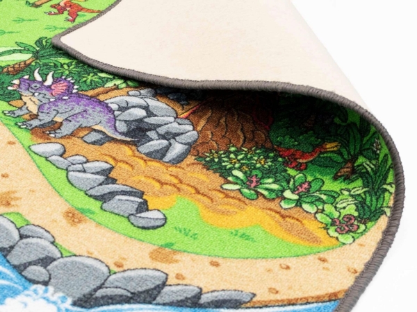 Primaflor-Ideen in Textil Kinderteppich DINO, rechteckig, Höhe: 6,5 mm, Straßen-Spiel-Teppich, Motiv Dinosaurier, Kinderzimmer Bild 2