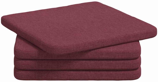 vidaXL Sitzkissen 4 pcs Weinrot 40 x 40 x 3 cm Stoff 42015192
